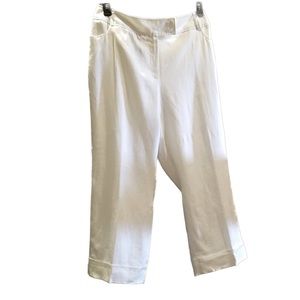 Style & Co. Cropped Linen Pants - White - Fully Lined - Size 18 EUC